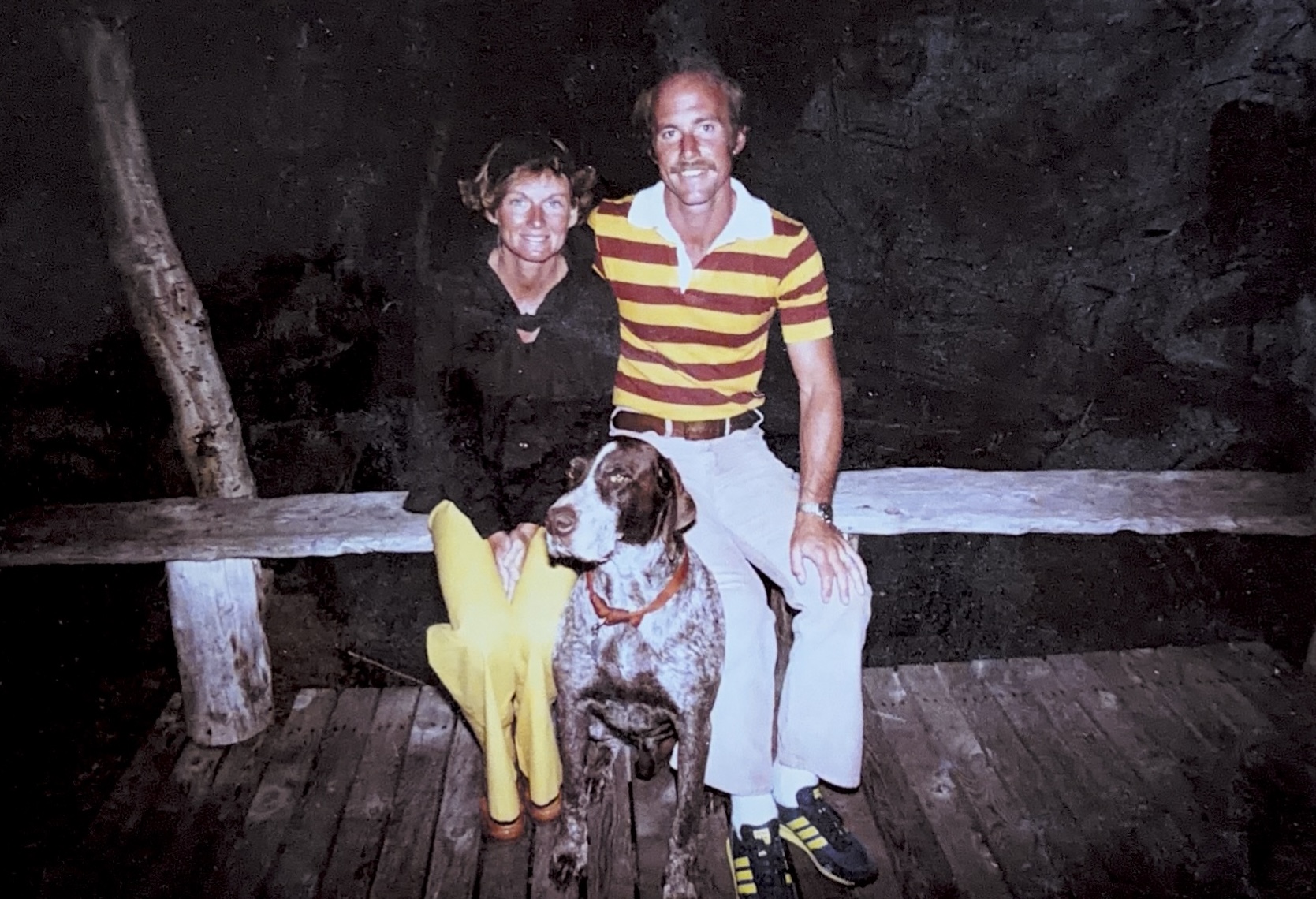 Steve and Wendy together outdoors with their German Shorthaired Pointer